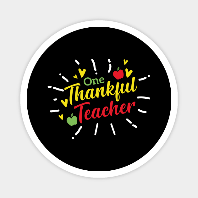 One Thankful Teacher Magnet by AkerArt